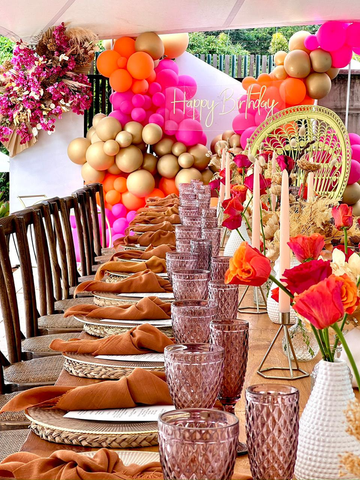 Vibrant birthday celebration styling